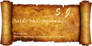 Salánki Johanna névjegykártya